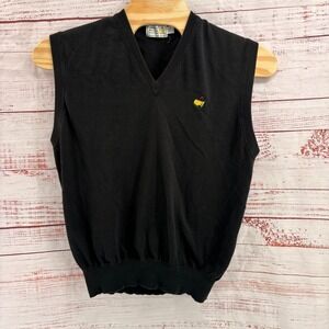 Masters Sweater Vest Mens 2XL V Neck Augusta National Golf Shop Black Cotton